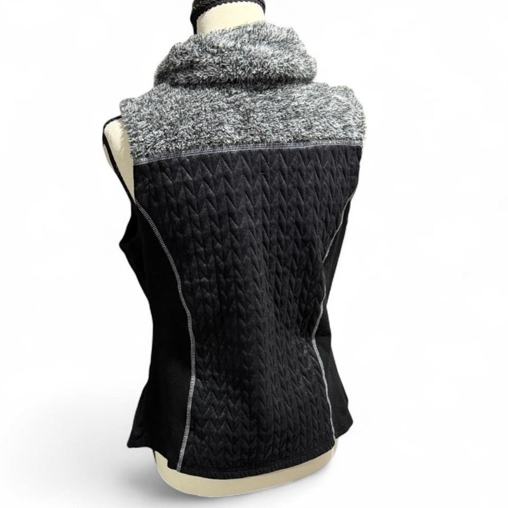 Wooly Bully Wear Fearless Black‎ Quilted Sherpa Zip Vest — Women's Small - Picture 4 of 8
